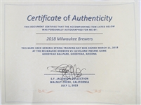 2018 Milwaukee Brewers Multi Signed Louisville Slugger Painted Bat w/ 7 Signatures Including Stephen Vogt, Brett Phillips, Keston Hiura & More **SF Jacobson COA / 400**