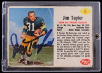 1963 Jim Taylor (d.2018) Green Bay Packers Signed Post Trading Card (JSA)