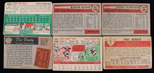 1956-56 Chicago Cubs Baseball Trading Cards - Lot of 6 w/ Johnny Klippstein, Warren Hacker, Hank Sauer, Dee Fondy & More