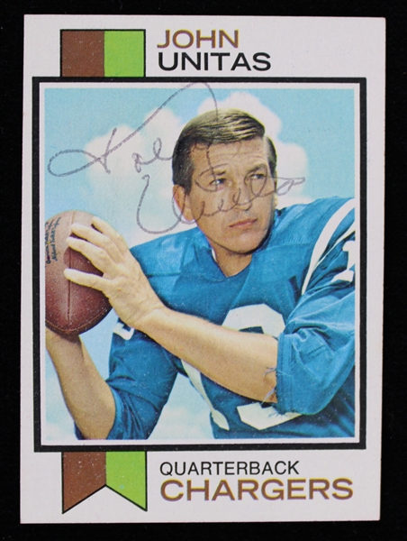 1973 Johnny Unitas Baltimore Colts Signed Topps Football Trading Card (JSA) 