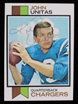1973 Johnny Unitas Baltimore Colts Signed Topps Football Trading Card (JSA) 