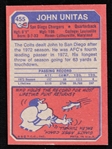 1973 Johnny Unitas Baltimore Colts Signed Topps Football Trading Card (JSA) 