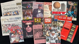 1960's-2000's Baseball Football Basketball Memorabilia - Lot of 50+ w/ Ted Williams Lithograph, Publications & Photographs