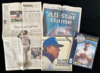 1970-2000's Milwaukee Brewers Memorabilia Collection - Lot of 20 w/ Ticket From First Game In Franchise History, Publications, Bob Uecker Keychain & More