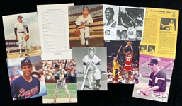 1950s-80s Baseball & Basketball Signed Photos, Cuts, Cards & more (Lot of 37)