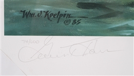 1985 Gorman Thomas Milwaukee Brewers LE Signed 22x28 Koelpin Fowl Tip Print (JSA) 
