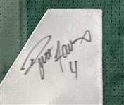 1992-2007 Brett Favre Green Bay Packers Signed Jersey w/ Lambeau Field Photo in 40x53 Frame (Favre Hologram/PSA/DNA) 