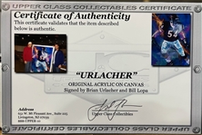 2000-2012 Brian Urlacher Chicago Bears Signed 51x67 Framed Bill Lopa Painting (JSA)