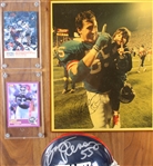 1984-1992 Gary Reasons, Thompson, Bahr NY Giants Signed Mini Helmet, Photo 14x20 Plaques (Lot of 3)(JSA) 