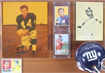 1940s-60s Kyle Rote, Chuck Conerly & more NY Giants Signed Mini Helmet, Photo 14x20 Plaques (Lot of 4)(JSA) 