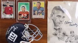 1940s-60s Kyle Rote, Chuck Conerly & more NY Giants Signed Mini Helmet, Photo 14x20 Plaques (Lot of 4)(JSA) 