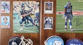 1970s-2013 Craig Morton, Hakeem Nicks & more NY Giants Signed Mini Helmet, Photo 14x20 Plaques (Lot of 4)(JSA) 