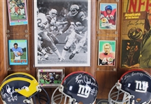 1950-1975 Roosevelt Grier, Ron Johnson & more NY Giants Signed Mini Helmet, Photo 14x20 Plaque (Lot of 4)(JSA) 