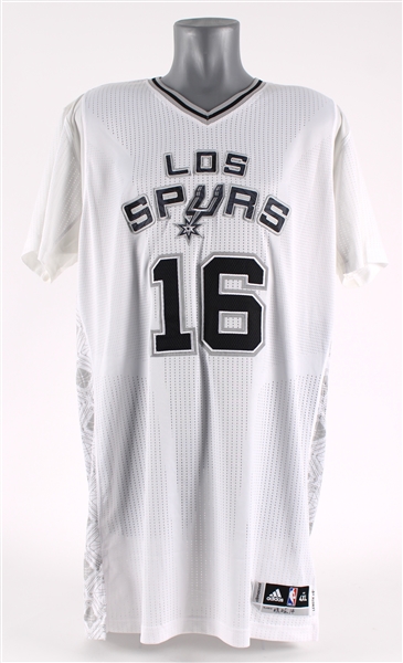 2014 Aron Baynes San Antonio Spurs Los Spurs Game Worn Jersey (MEARS LOA)