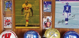 1983-2004 Rodney Williams, Karl Nelson & more NY Giants Signed Mini Helmet, Photo 14x20 Plaques (Lot of 4)(JSA)
