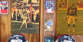1985-1997 Lewis Tillman, Mark Collins & more NY Giants Signed Mini Helmet, Photo 14x20 Plaques (Lot of 4)(JSA)