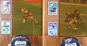 1985-1997 Lewis Tillman, Mark Collins & more NY Giants Signed Mini Helmet, Photo 14x20 Plaques (Lot of 4)(JSA)