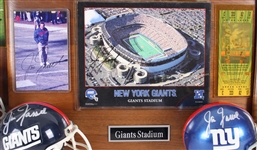 1950s-90s Roosevelt Brown, Chris Canty & more NY Giants Signed Mini Helmet, Photo 14x20 Plaques (Lot of 5)(JSA)