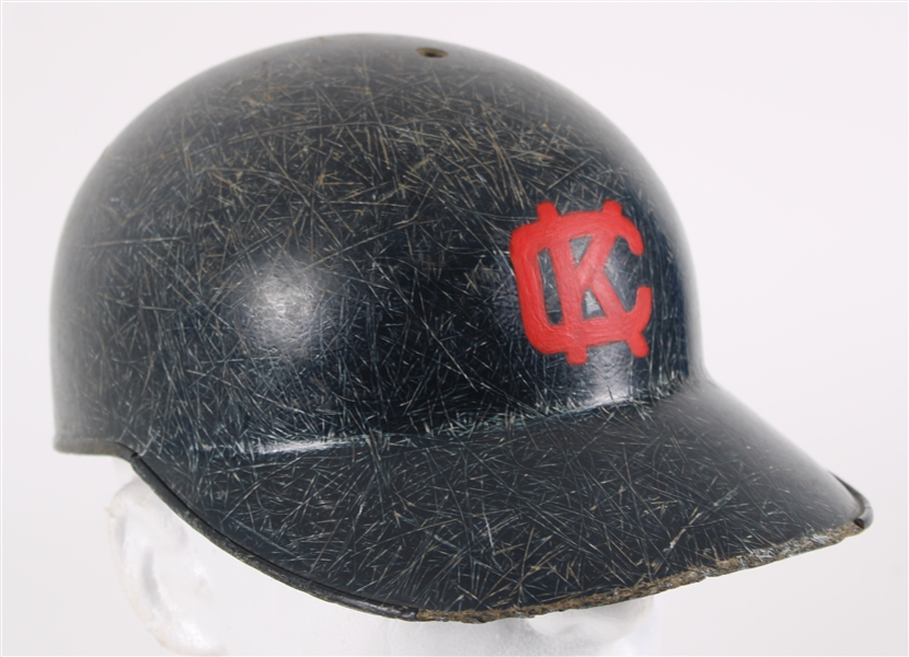 1960 Norm Siebern Kansas City Athletics Game Worn Batting Helmet from Personal Collection of Hank Aaron (MEARS LOA) One Year Only Style