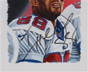 2001 Ike Hilliard NY Giants Signed Topps Vault Original Gallery Art w/12x16 Frame (JSA)