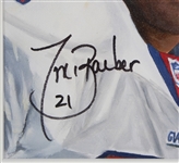 1997-2006 Tiki Barber NY Giants Signed Eric Cash Illustration w/ Card & 19x24 Frame (JSA)