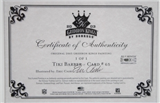 1997-2006 Tiki Barber NY Giants Signed Eric Cash Illustration w/ Card & 19x24 Frame (JSA)