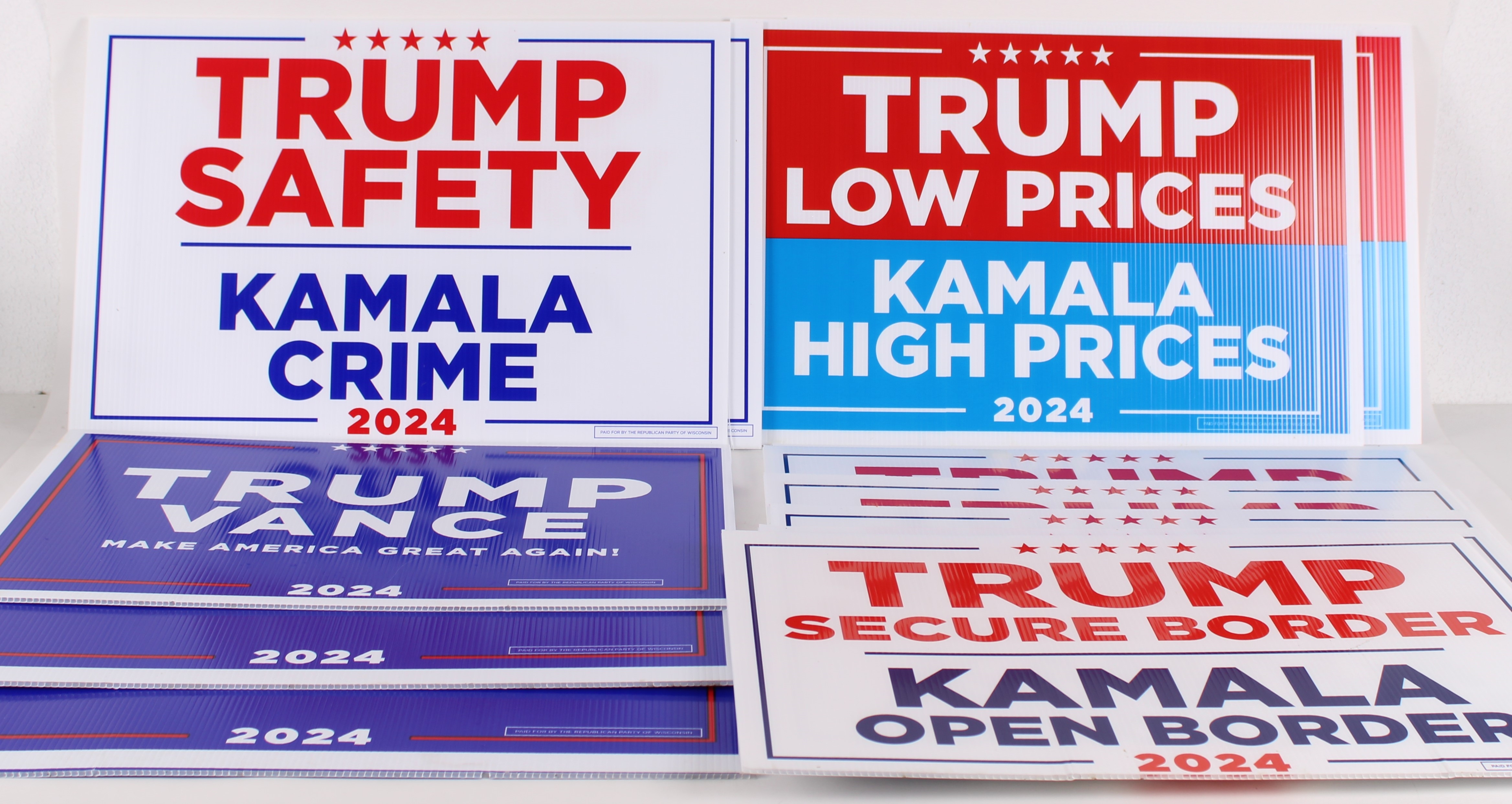 Lot Detail - 2024 Donald Trump 16x24 Political Yard Signs (Lot of 14)