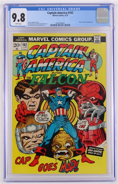 1973 Marvel Comics Captain America #162 Highest Graded CGC example (1 of 7)(CGC Slabbed 9.8)