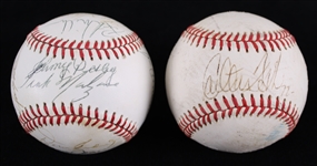 1960's-2000's Baseball Memorabilia Collection - Lot of 10 w/ Frank Robinson Signed Business Card, Carlton Fisk Signed OAL Brown Baseball, Historic Ticket Stubs & More (JSA)