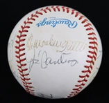 1960's-2000's Baseball Memorabilia Collection - Lot of 10 w/ Frank Robinson Signed Business Card, Carlton Fisk Signed OAL Brown Baseball, Historic Ticket Stubs & More (JSA)