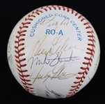 1960's-2000's Baseball Memorabilia Collection - Lot of 10 w/ Frank Robinson Signed Business Card, Carlton Fisk Signed OAL Brown Baseball, Historic Ticket Stubs & More (JSA)