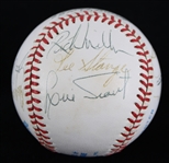 1960's-2000's Baseball Memorabilia Collection - Lot of 10 w/ Frank Robinson Signed Business Card, Carlton Fisk Signed OAL Brown Baseball, Historic Ticket Stubs & More (JSA)