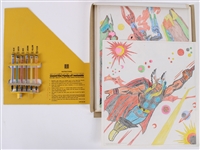 1975 Super Heroes Hasbro Marvelmania 13x13 Opened Color Vue Pencil Set (Sears Exclusive Super Rare)
