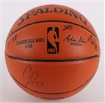 2014-15 Milwaukee Bucks Team Signed ONBA Silver Basketball (JSA)