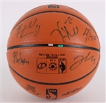2014-15 Milwaukee Bucks Team Signed ONBA Silver Basketball w/ Giannis Antetokounmpo Rookie Era Signature & More (JSA) 