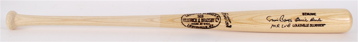 2000's Ernie Banks Chicago Cubs Signed H&B Louisville Slugger Show Bat (JSA)