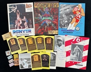 1910's-80's Baseball Basketball Football Memorabilia Collection - Lot of 50 w/ Photo Reprints (Babe Ruth, Ty Cobb), Publications, Yellow HOF Postcards & More