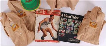 1949-89 Sports Illustrated Magazines & Schlitz Beer Apparel - Lot of 7