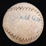 1940's Baseball Memorabilia Collection - Lot of 3 w/ Babe Ruth Photo, Mel Ott Stamped Mini Baseball & Washington Nationals Roster Book