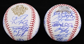 2010 San Francisco Giants Texas Rangers Team Signed World Series Baseballs - Lot of 2 (JSA / MLB Hologram)