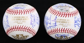 2010 San Francisco Giants Texas Rangers Team Signed World Series Baseballs - Lot of 2 (JSA / MLB Hologram)