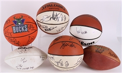 1990's Signed Basketball & Football Collection - Lot of 10