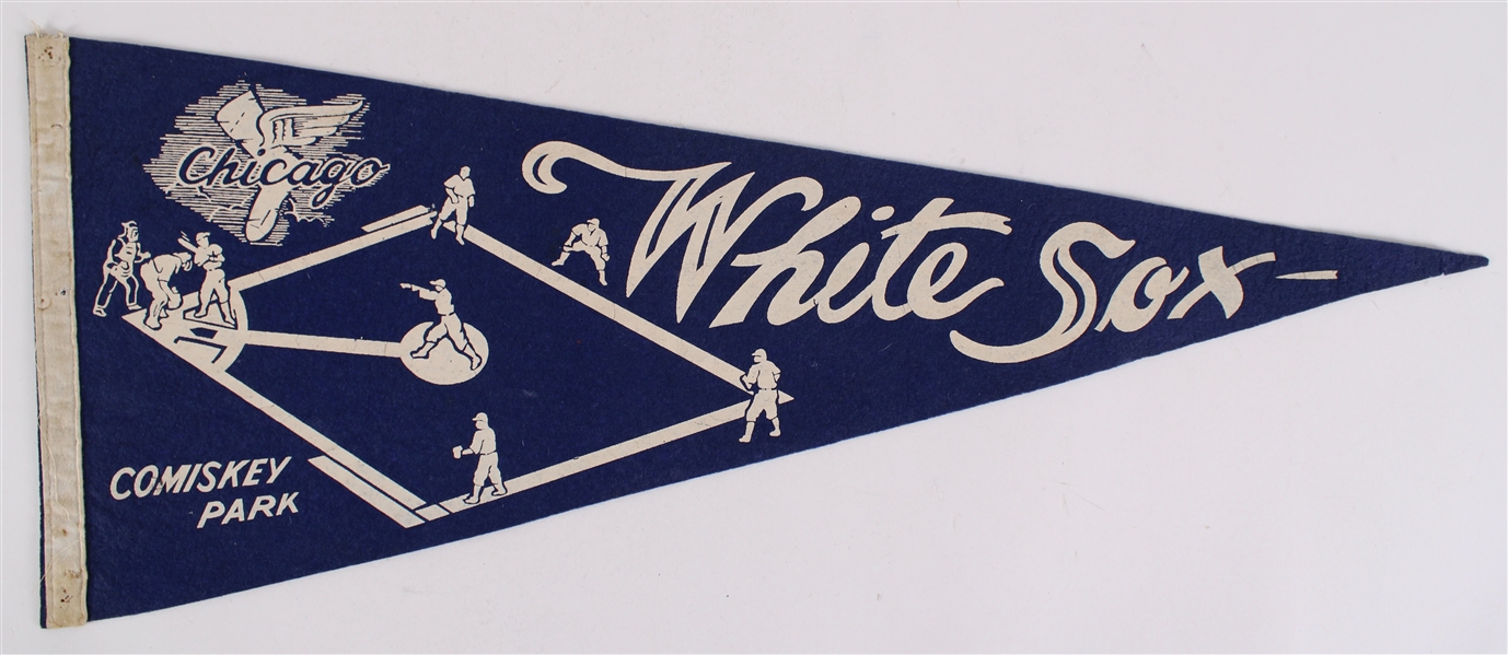 1950s Chicago White Sox Comiskey Park Full Size 29" Pennant