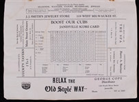 1941-49 Janesville Cubs Memorabilia Collection - Lot of 4 w/ Programs, Stub & Team Photo