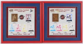 2000 New York Giants 19 x 20 Framed Prism Football Trading Card Proof Sets - Lot of 4