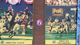 1990's New York Giants Signed Wall Display Collection - Lot of 5 w/ Phil Simms, Dave Meggett, Tiki Barber & More (JSA)