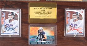 1990's New York Giants Signed Wall Display Collection - Lot of 5 w/ Phil Simms, Dave Meggett, Tiki Barber & More (JSA)