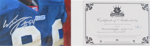 2003 William Joseph New York Giants 18 x 23 Framed Display w/ Signed Original Donruss Gridiron Kings Painting (JSA)
