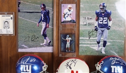 1990s Jason Whittle, Owen Pocham NY Giants & more Signed Mini Helmets, Photos w/ 14x20 Plaques (Lot of 4)(JSA)