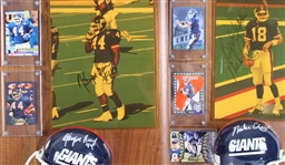 1991-2000 Kenyon Rasheed, Michael Brooks & more NY Giants Signed Mini Helmet, Photo 14x20 Plaques (Lot of 4)(JSA)